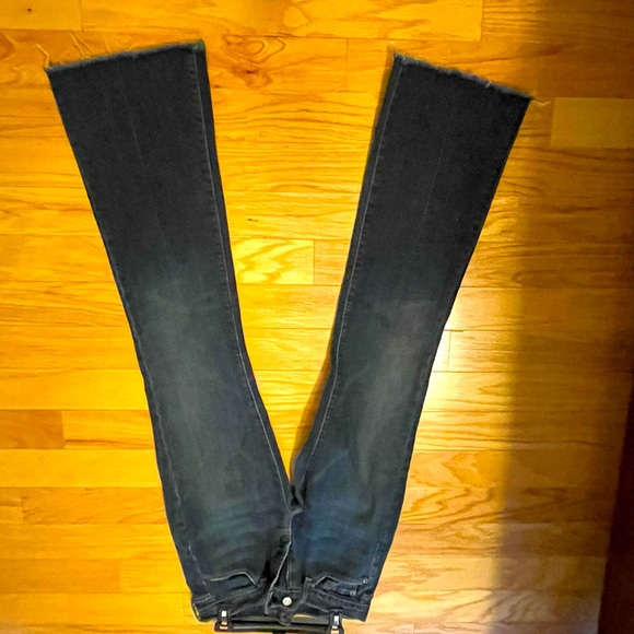 7  FOR ALL MANKIND distressed boot cut raw edge flare leg jeans. Size 27 - Picture 1 of 6